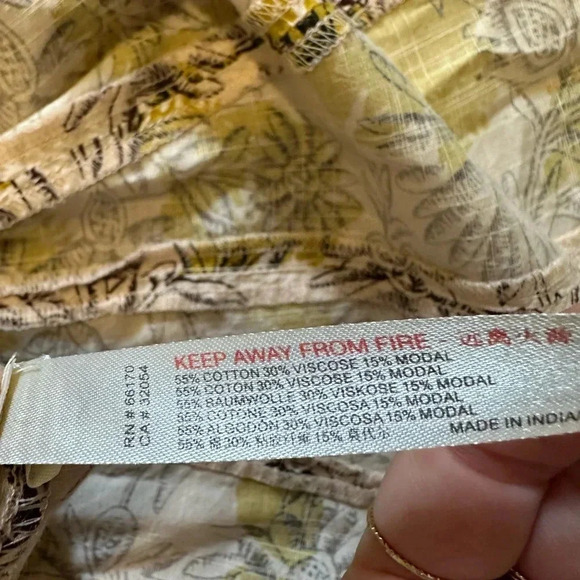 Anthropologie Daily Practice Mollie Tunic Floral Yellow Dress, Large - Picture 7 of 7